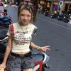Karrram Japanese Y2k Graffiti Print Crop Top Trashy 2000s Short Sleeve T-shirt Vintage Harajuku Slim Tee Shirt American Retro
