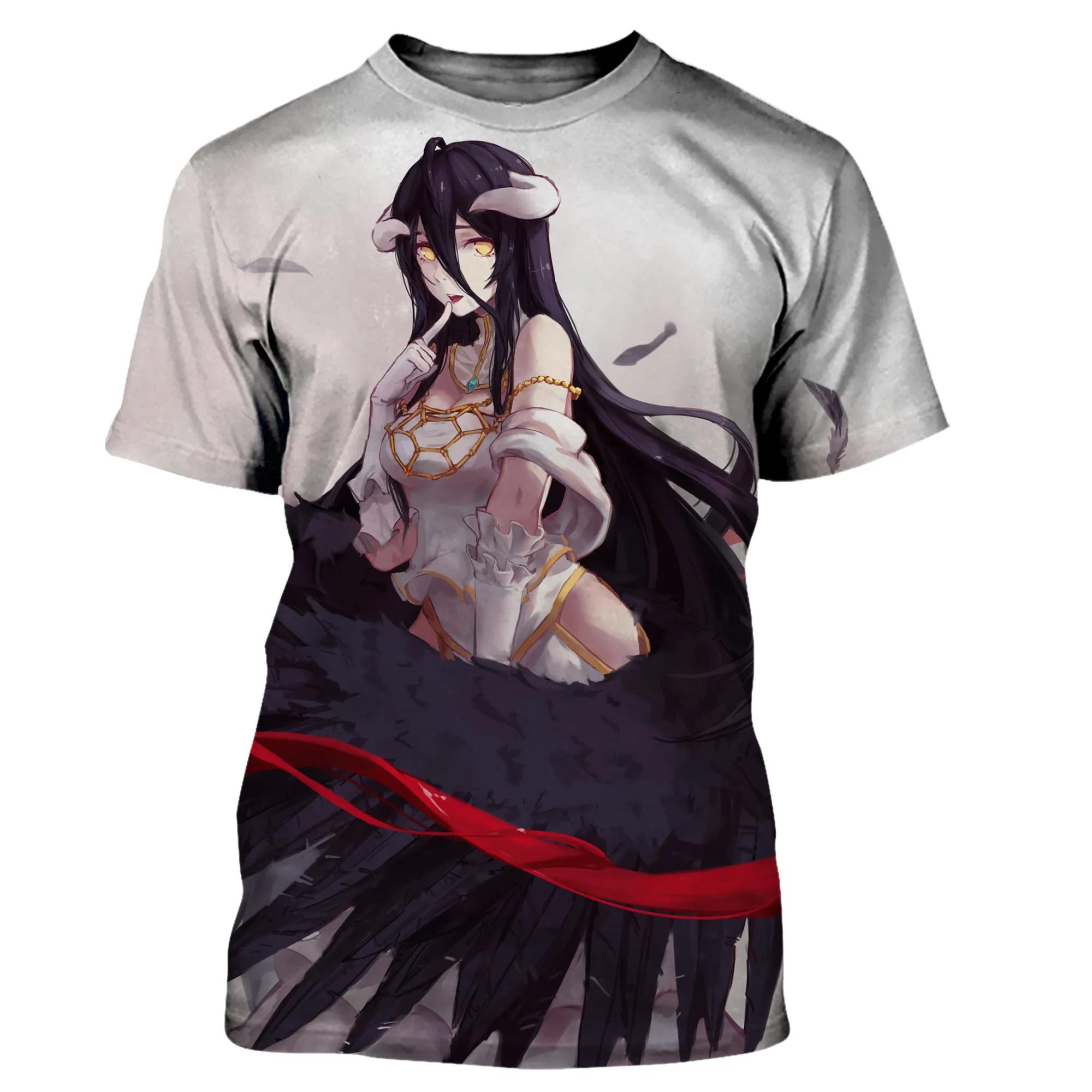Футболки Overlord Anime Albedo Sexy Girl 3D Print Streetwear Мужская Женская Мода Большие Футболки Harajuku Футболки Топы Одежда M