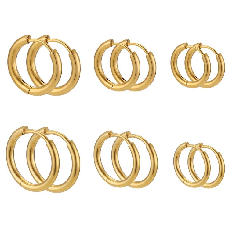 10Pcs Boucle d'oreille Femme Homme Punk Hiphop Cadeaux Acier Inoxydable Résistant aux Allergies Boucle d'oreille Anneau Huggie Piercing Oreille Homme