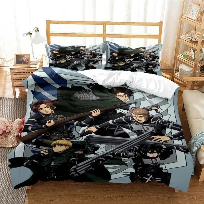 Attack On Titan Duvet Cover Anime Cartoon Bedding Set Adult Boys Girls Bedroom Decoration Kids Gift Single Double King Size