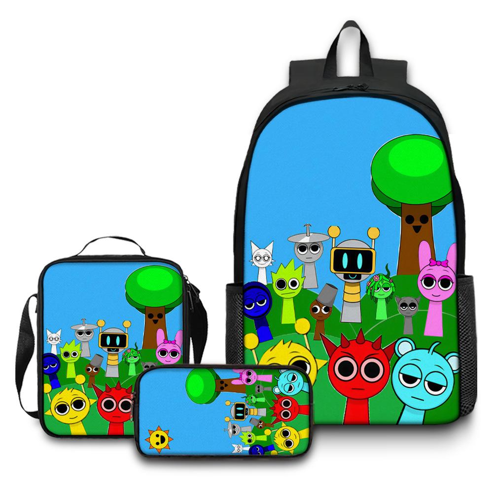 Rhythm Box Game School Bag Sprunki Load Reduction Cartoon Backpack Student Backpack Backpack D