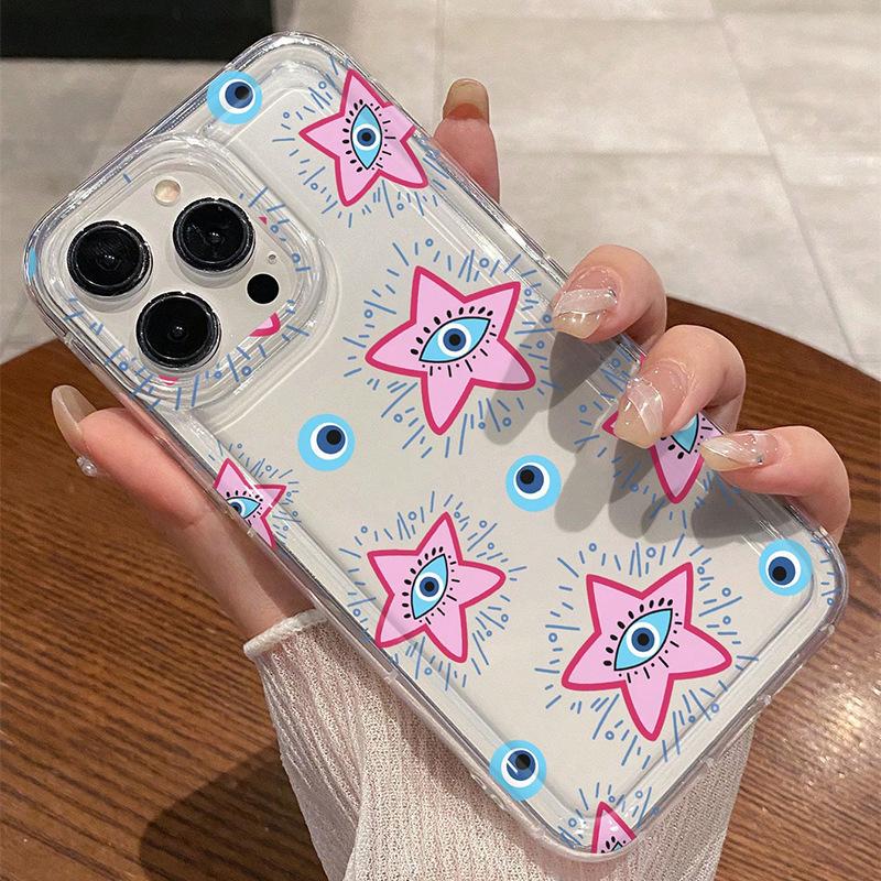 Star blue eye applies to 16promax Apple 15plus airbag 14 transparent 1312 mobile phone case 11 personality