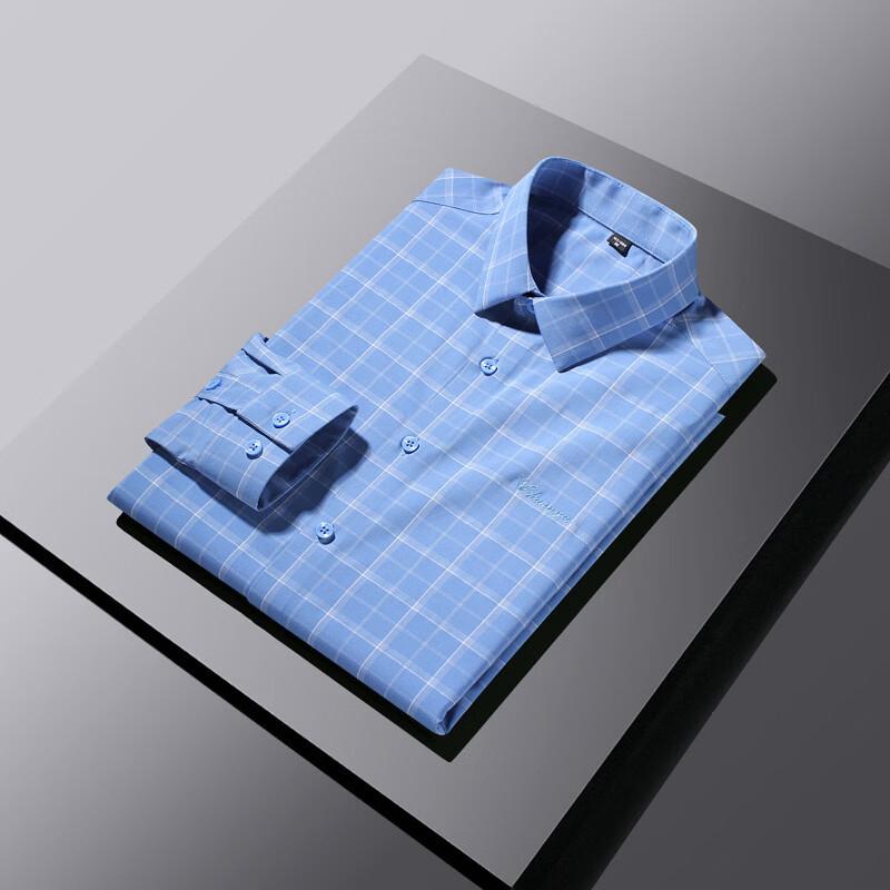 TUCANO Men's Plaid Wrinkle-Resistant Long-Sleeve Shirt
