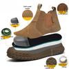 Work Boots for Men Slip On Welding Boots Indestructible Steel Toe Shoes Fireproof Safety Toe Shoes Construction Boots for Welder