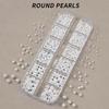 12Grids Shiny Silver Half Round Nail Studs Beads Flatback Pearl Rivets Mixed Size Y2K Nail Art Decorations DIY Manicure Charms