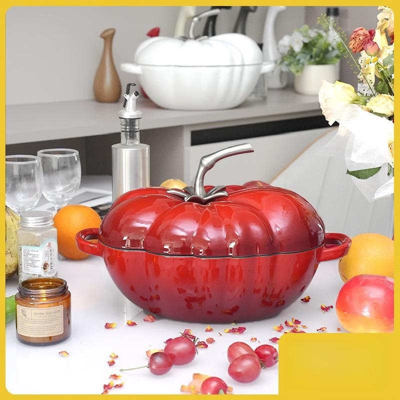 Zhishi Cast Iron Enamel Tomato Pot