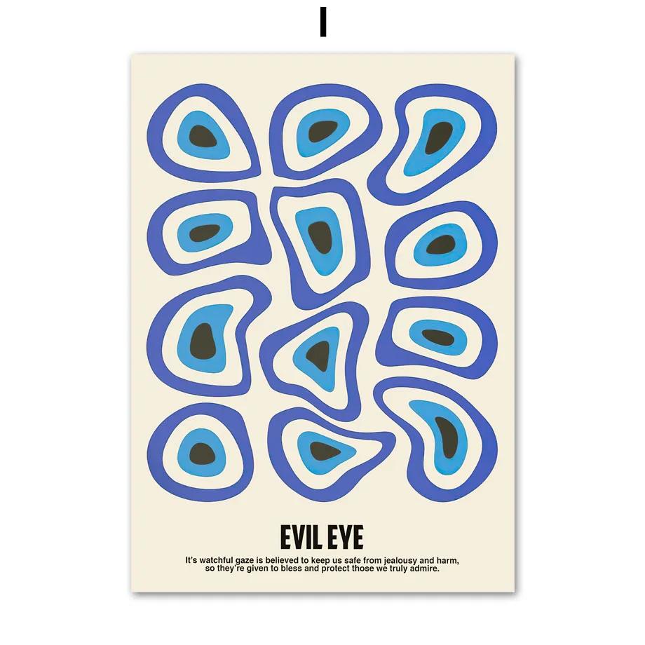 

Evil Eye Bauhaus Picasso Matisse Butterfly Wall Art, Nordic Poster, Canvas Painting and Prints, Wall Picture for Living Room Dec 21x30cm No Framed
