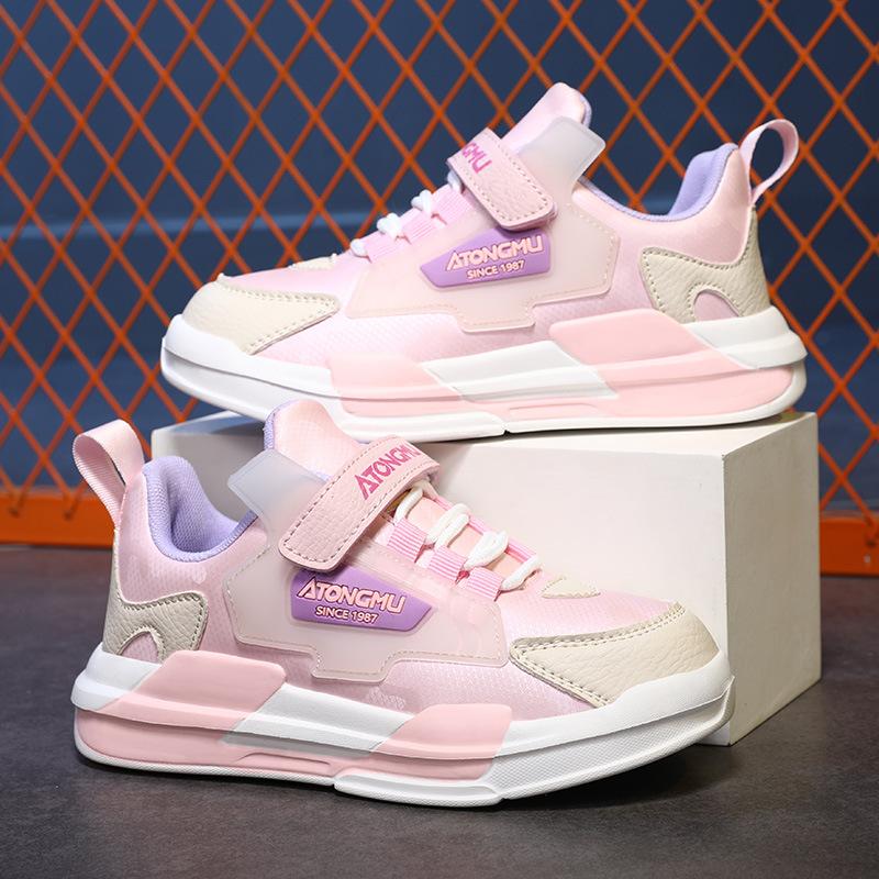 Children's Sports Shoes Spring and Summer New Waterproof Leather Surface Boys Running Shoes Middle and Old Children Fashion Versatile Classmates Girls