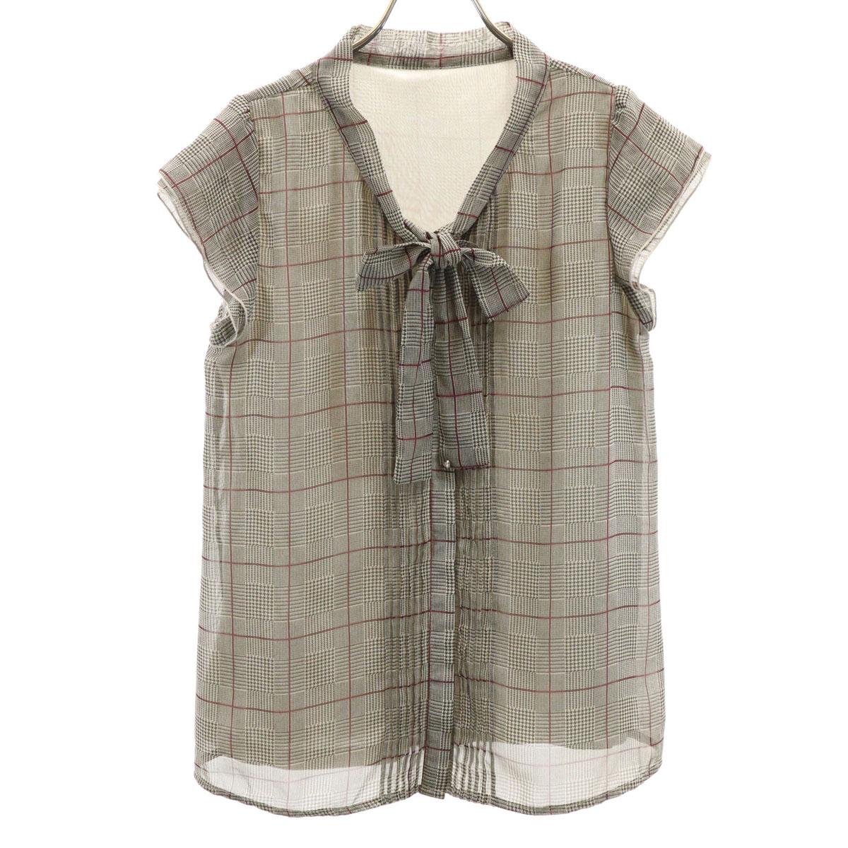 

Май Симпатичная блузка в клетку Глен с французским рукавом M Gurege рубашка Женская Б/у