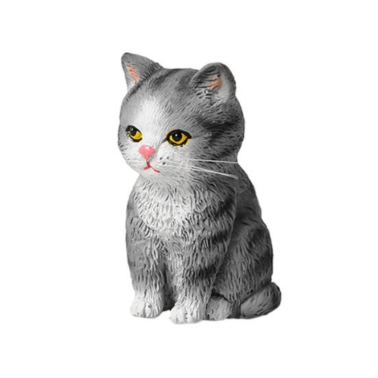 Cat Ornament Resin Statue Handmade Realistic Cat Figurine Home Office Desktop Living Room Decoration
