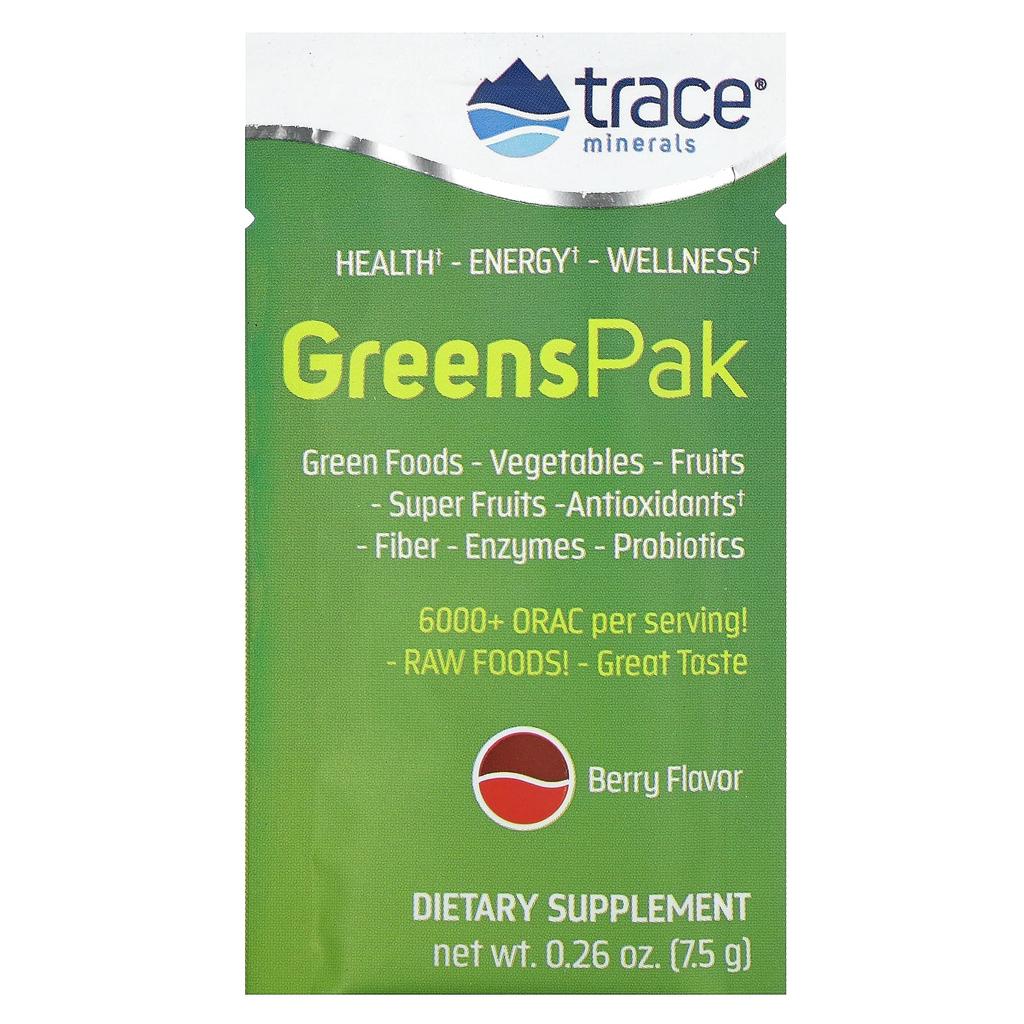 Trace, Greens Pak, bobule, 30 balení, 0,26 oz (7,5 g) každý