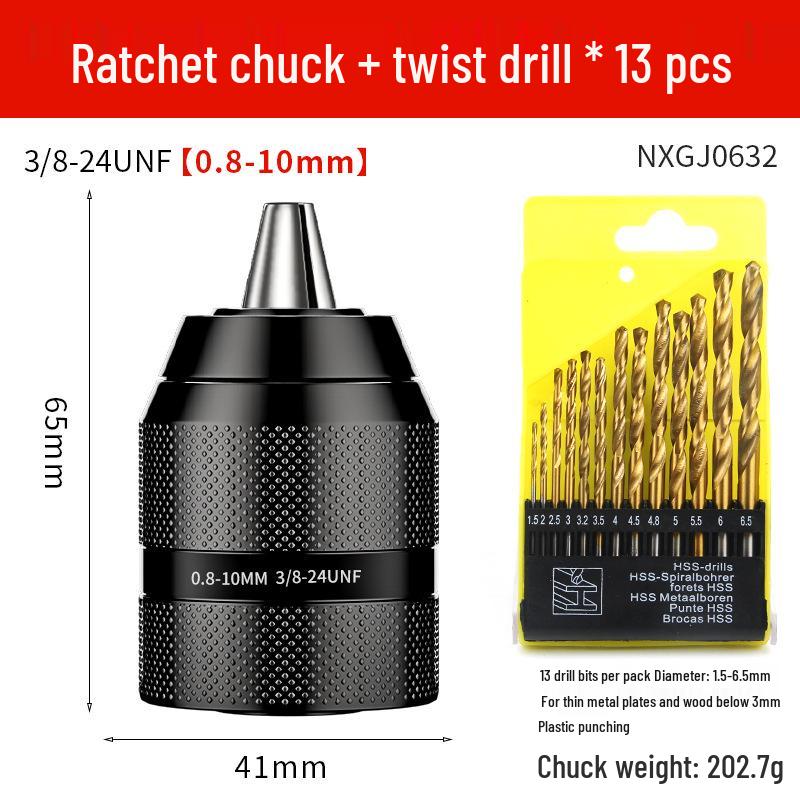 Universal Electric Drill & Screwdriver Converter: Self-Locking Ratchet Head