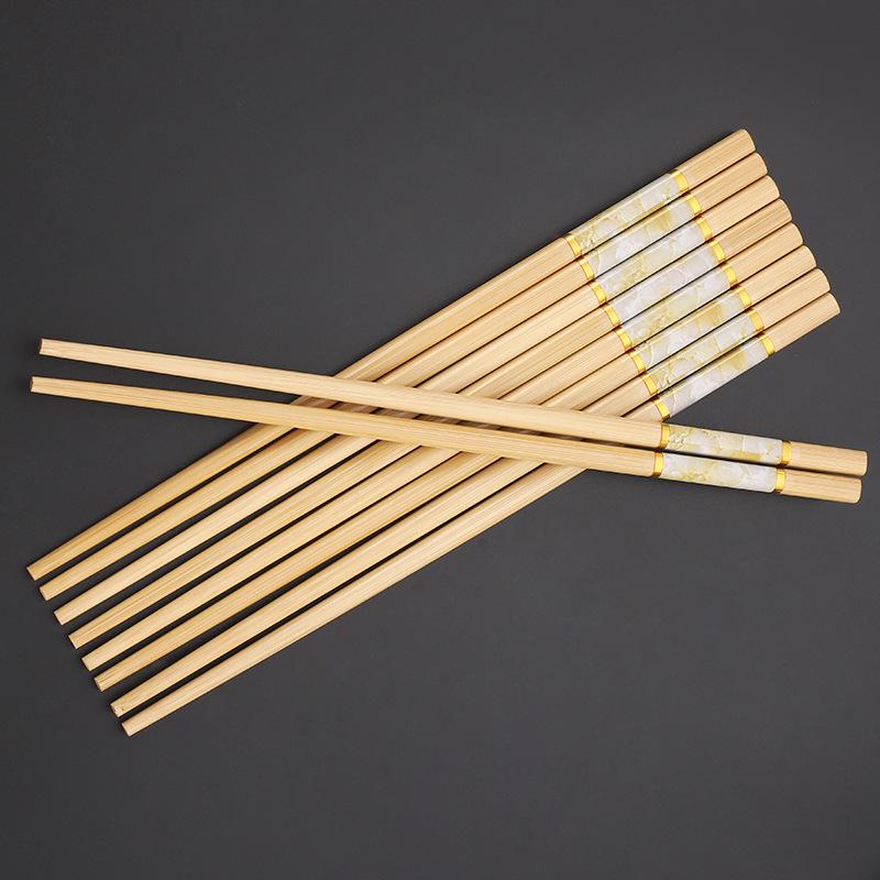 Premium Natural Bamboo Chopsticks: Non-slip, Mildew-Resistant, High-Temperature Tolerant, Unpainted and Ideal for Home.