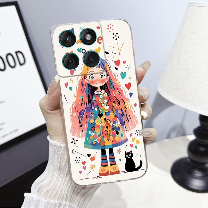 Phone Case For Moto Edge 60 Fusion Case Protect Cover For Motorola Moto Edge 60 Marble Butterfly Print Clear Soft Silicone Funda