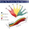 Brake Lining Thickness Gauge, 8 Piece Steel Automotive Brake Pad Measuring Tool, Disc And Drum Brake Lining Gauge Set- Color Coded/SAE &