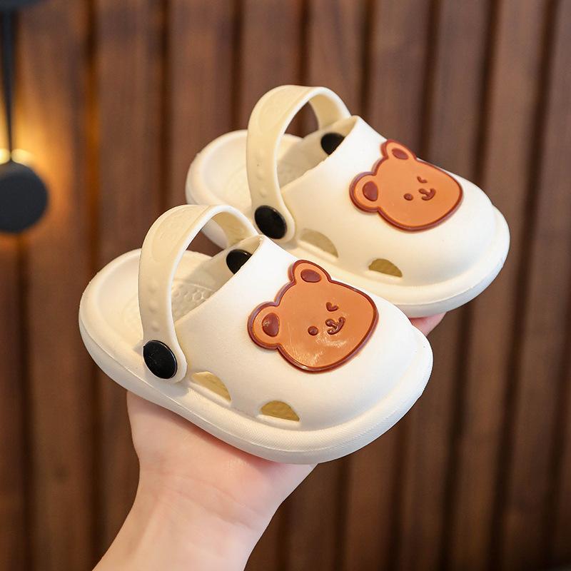 

Children s Summer Slippers New Cute Bear Design for Girls and Boys, Soft Sole, Non-Slip, Indoor Bathroom Sandals 22-23Inner Length14CM