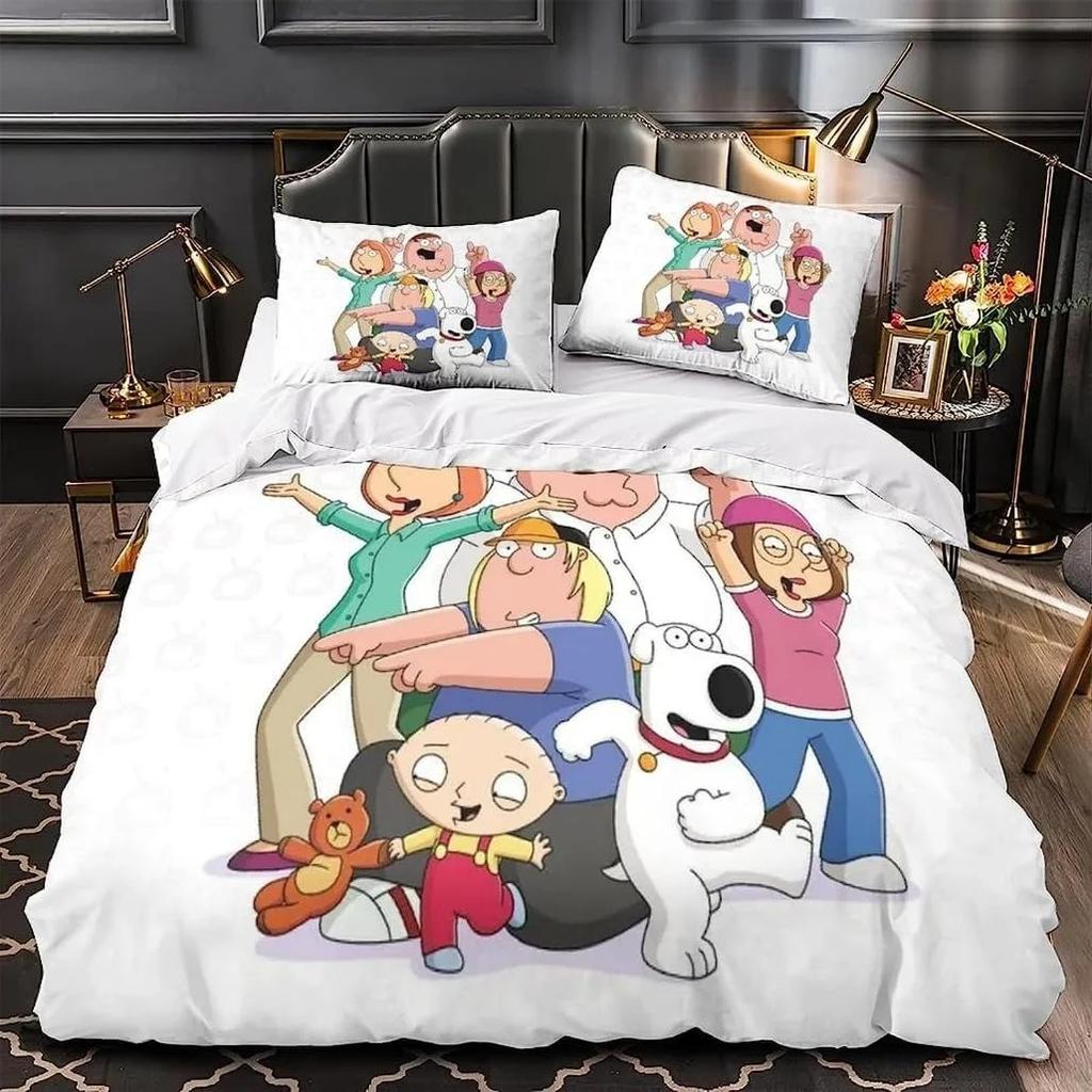 Cartoon Animation Customisable Bedding SetFamily Guy Bedding Set For Boys Adult Twin Queen Size Duvet Cover Pillowcase