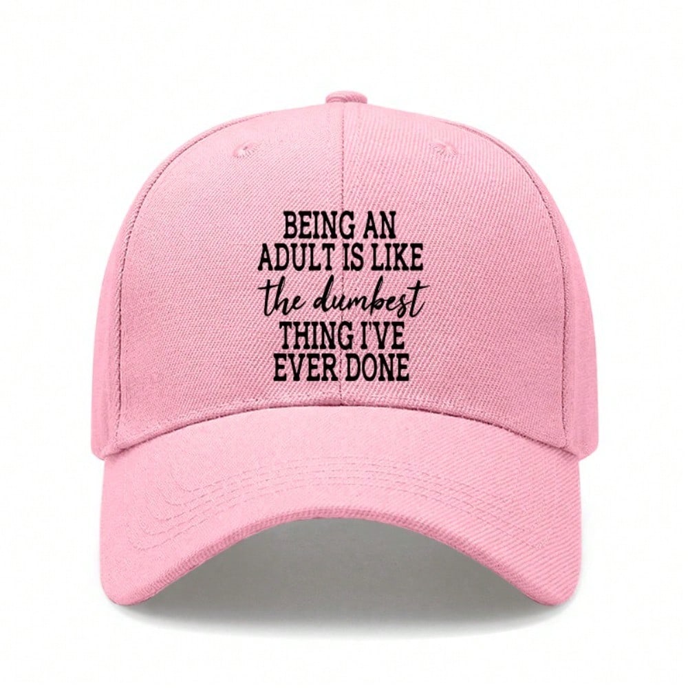 Funny Adult Baseball Cap, Printed with Funny Words. Polyester, Adjustable & Breathable. Unisex Casual Hat for Outdoor Sports.