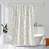 Elegant Botanical Line Art Shower Curtain Bathroom Decor Natural Floral Leaf Print Waterproof Shower Curtain