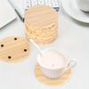 6pcs/set Customizable Round Pine Wood Drink Coaster Polished with Laser Engraving Art Fairy Style Decoration for Home Use