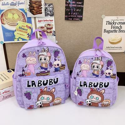 School Bags2024 New Labub Children's School Bag Cartoon Cute Printed Student School Bag Large Capacity College Style School Bag