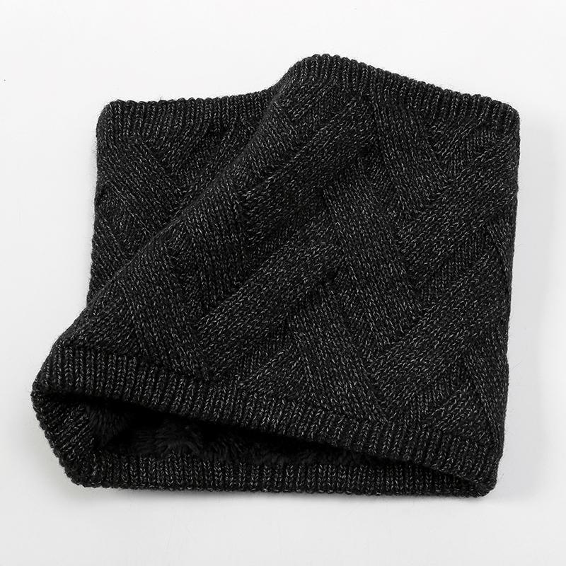 Winter Scarf For Women Neck Ring Snood Warm Infinite Knitted Scarves Unisex Cashmere Female Fur Solid Collar Bandana