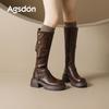 Brown Boots New Winter Velvet High Tube But Knee Thick Sole Thin Knight Boots