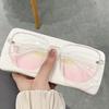 New Pink Gradient Myopia Glasses Men Women's Trendy Anti-blue Light Eyeglasses Minus Diopter Short Sighted Eyewear for Ladies