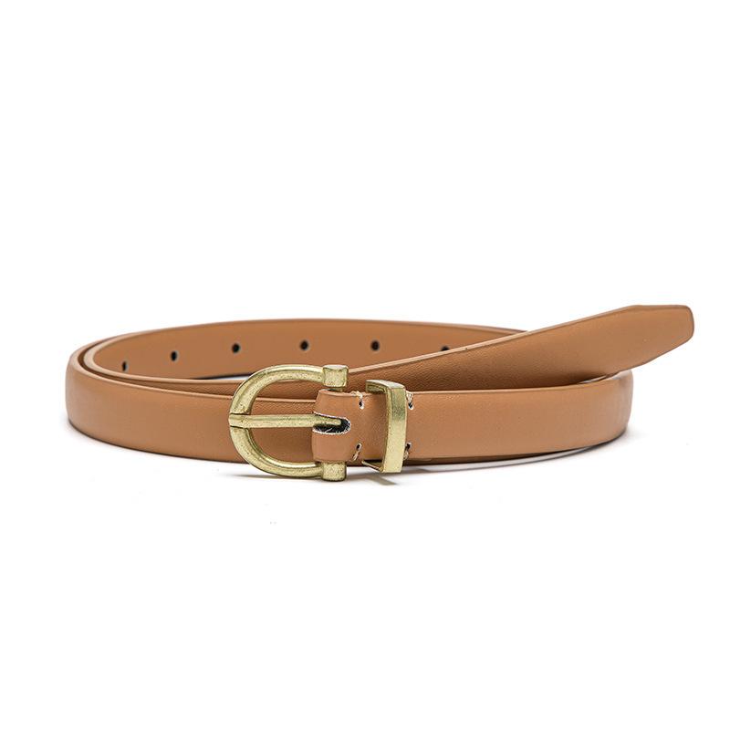 Belt Women'S Jeans Decorative Thin Belt Style Retro Gold Buckle Women'S Belt Tide