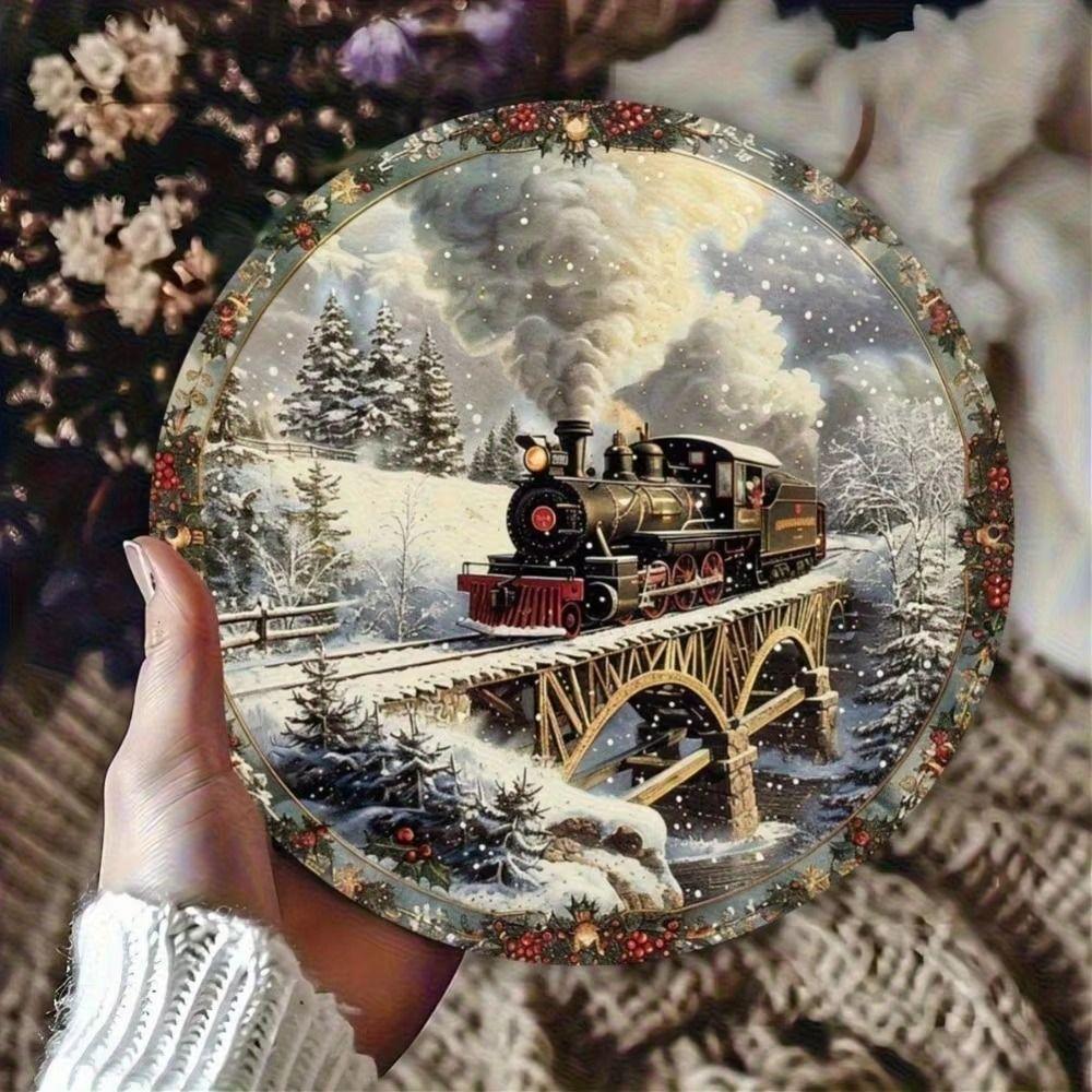 Metal Wall Sign Magic Deer Christmas Art Home Decor 20x20 Cm