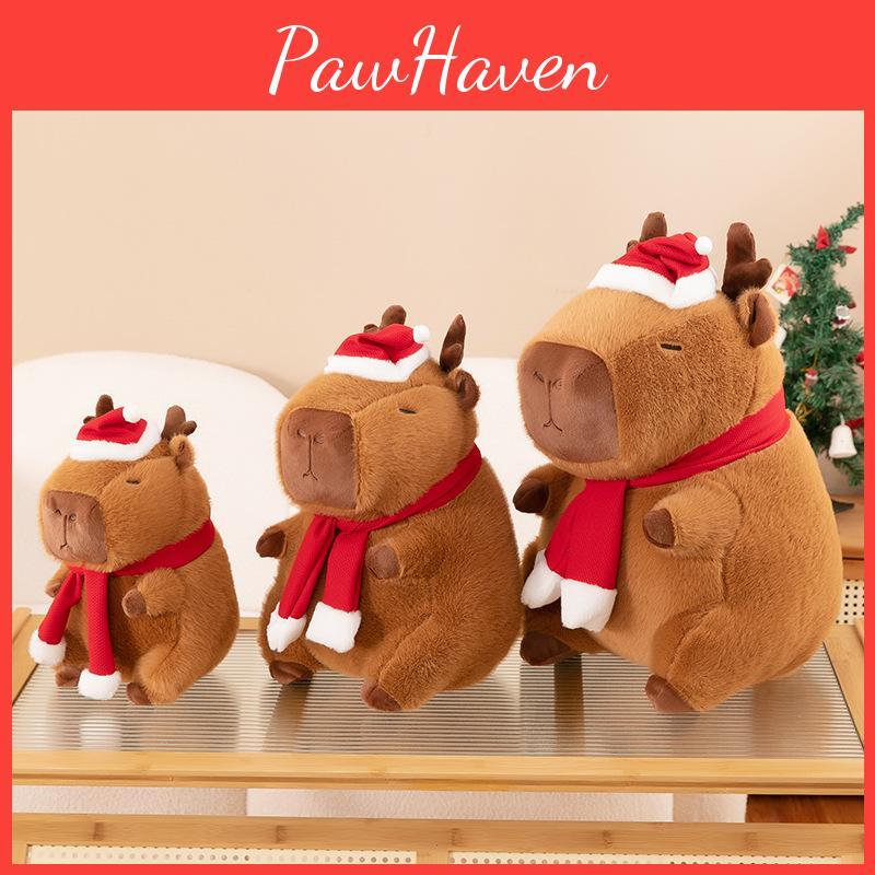 Niedliches braunes Wasserschwein-Plüschtier, weiches Kuschelkissen für die Weihnachtsdekoration, 30 cm bis 50 cm