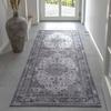 Tapis d'entrée vintage 80x200 cm en polyester noir et blanc - FAGUO