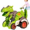 Pull Back Car Toy|Dinosaur Shape Transforming Vehicle Playsets|Friction Driving Dinosaur Carrier Ve