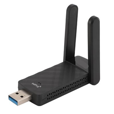 Kablosuz USB Adaptörü 1800Mbps 3Dbi Yüksek Kazançlı Çift Anten 2.4G 5.8GHz Masaüstü için Ağ Adaptörü