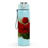 1PC Red Rose Bouquet Flower 750ml Color Plastic Sports Water Bottle Leakproof Flip Straw Lid Suitable for Sports Office Home Use