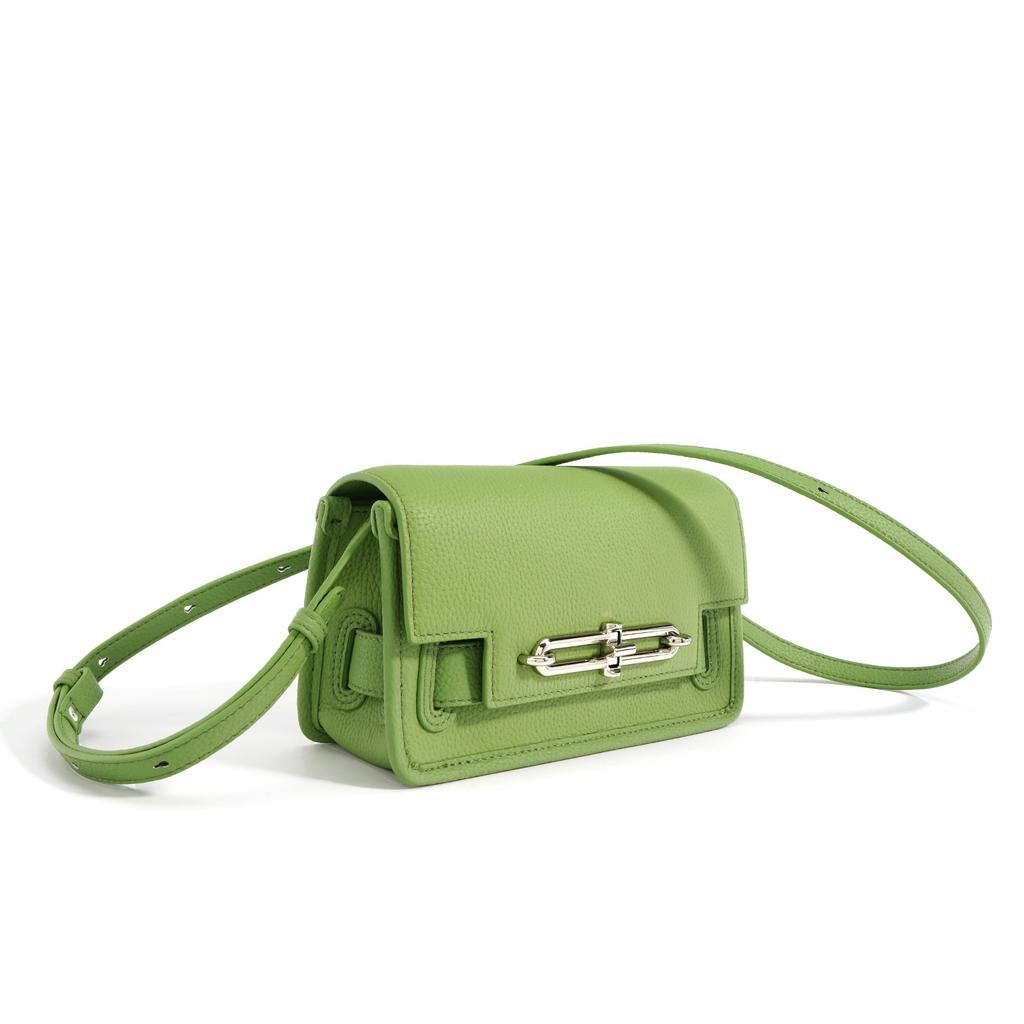 Niche Design Top-layer Leather Women's Bag Tofu Bag Pig Nose Small Square Bag Fashionable One-shoulder Crossbody Bag