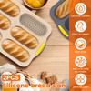 2Pcs 6 Cavities Silicone Bread Loaf Pan Nonstick Loaf Pan Heat Resistant Bread Mold Dishwasher and Microwave Safe for Kitchen
