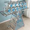 Indoor/Outdoor Silver Stainless Steel Heavy Duty Laundry Drying Rack Clothing Shelf forUse Best Used for Shirts Pants