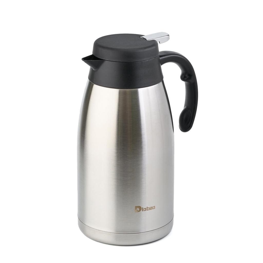 Diobao Thermos, Tabletop Thermos, 2.0L Capacity, Keeps Food Hot or Cold, Vacuum Insulated, Energy-Saving, Stainless Steel, Compact, One-Hand Operation