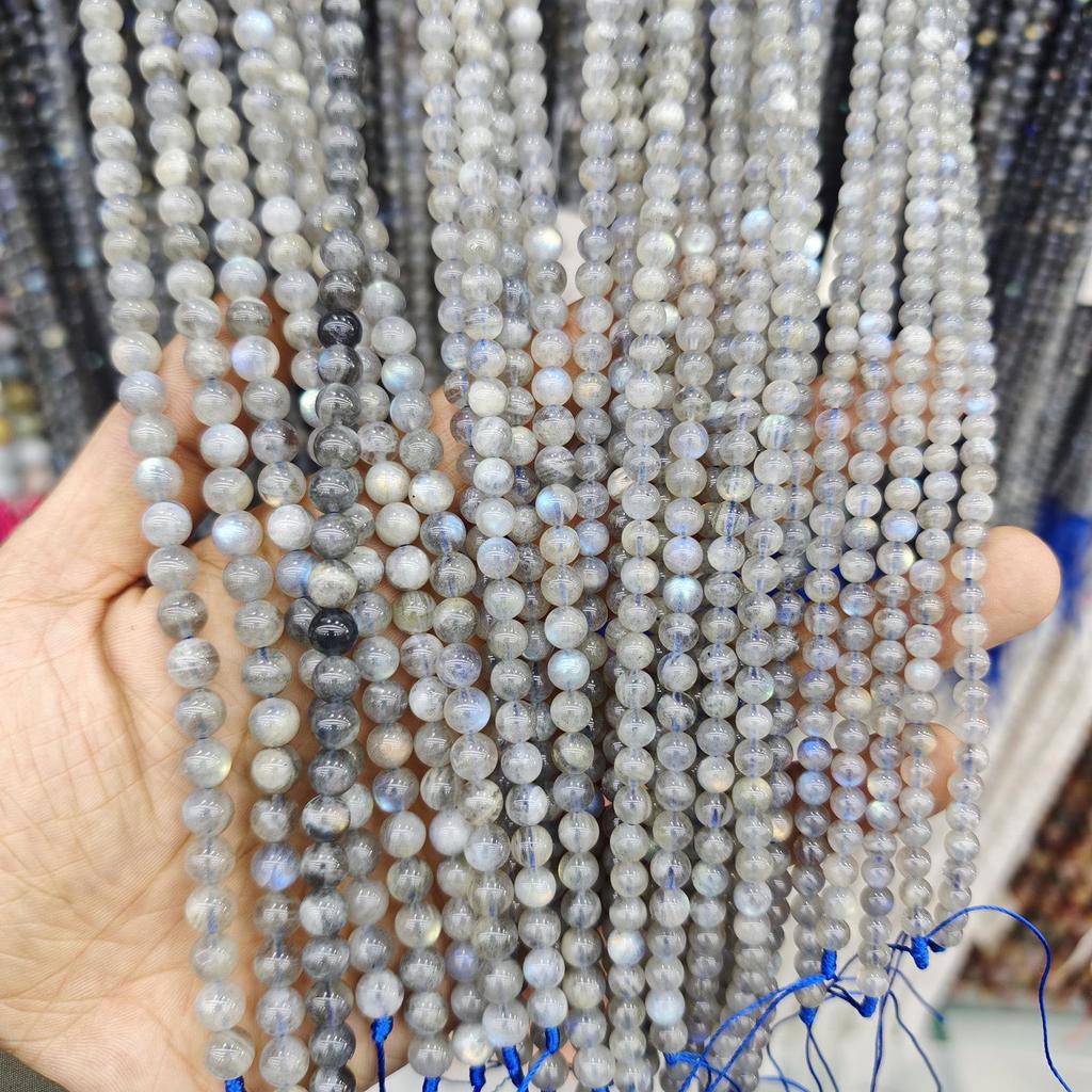 Natural Light Gray Moonstone Labradorite Beads for DIY Bracelet/Necklace Accessories