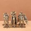 Gold Saint Brass Mini Figures Twelve Zodiac Saint Seiya Ornament Cartoon Model Desktop Decoration Copper Gift