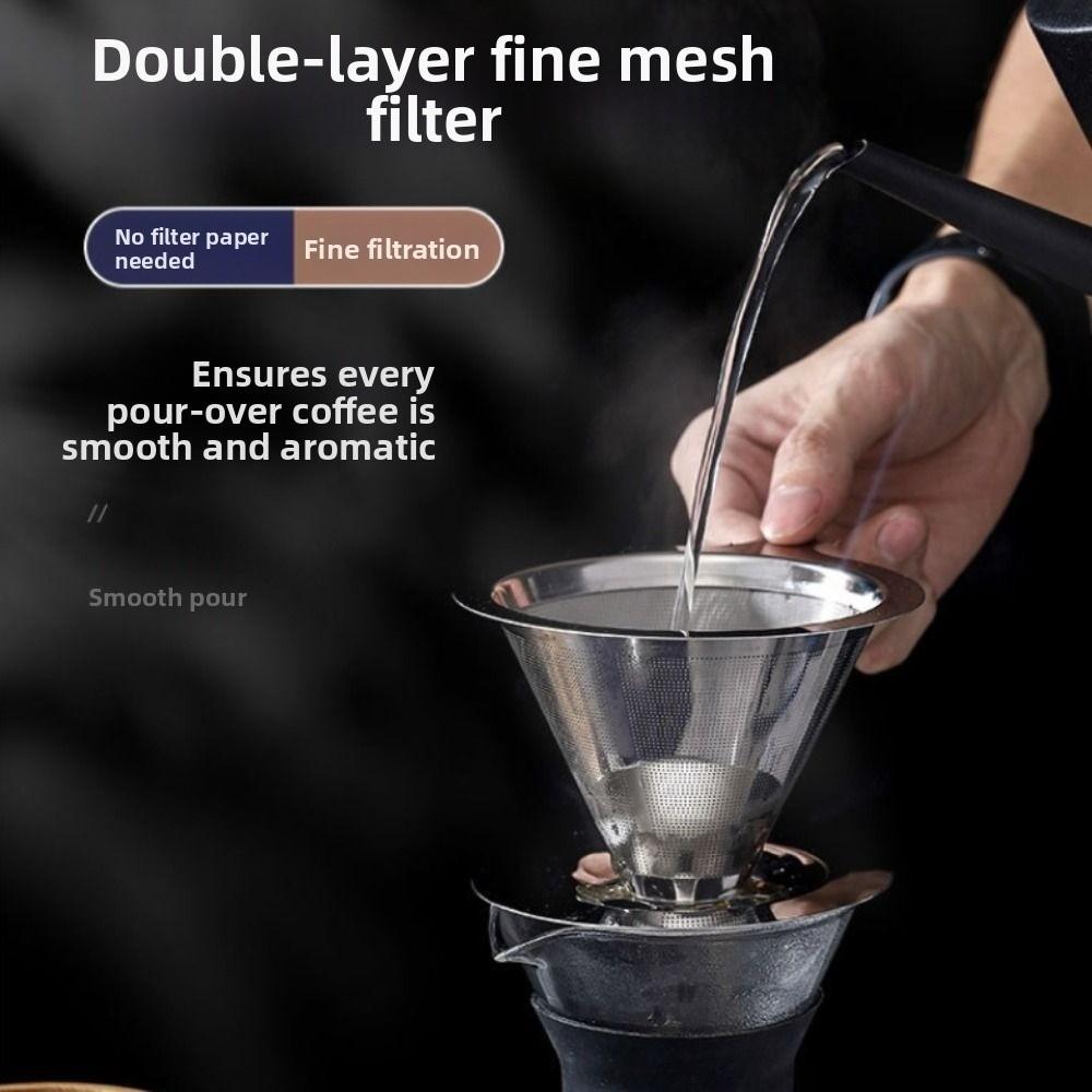 800 Mesh Filter Stainless Steel Coffee Dripper Paper Free Hand Dripping Coffee Maker  Coffee Making