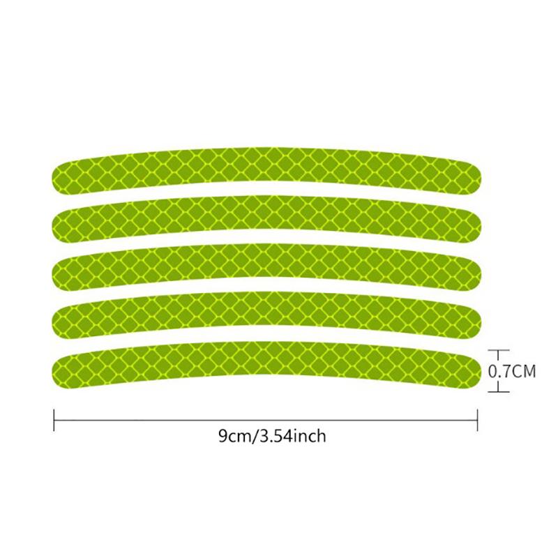 20Pcs Rainbow Car Wheel Reflective Sticker Personalized Motorcycle Electric Bicycle Colorful Anti Night Light Decorative Sticker