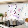 Tempered Glass Kitchen Backsplash with Abstract Splatter Graphic 80X52 Cm