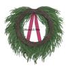 Christmas Wreath Lifelike Pine Needle Burgundy Velvet Bow Christmas Decoration Festive Door Wreath Holiday Home Decor