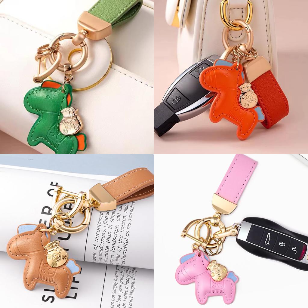 [Kumomi] Bag Charm, Horse Keychain, Cute, Leather, Horse Money, Good