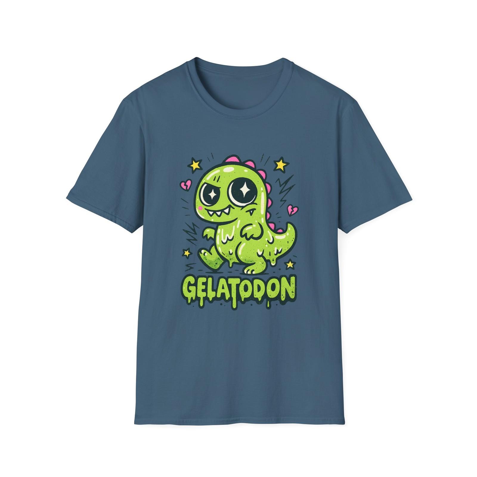 Unisex Softstyle T-Shirt Mens Womens Tees Top Wobbly Gelatin Dinosaur Funny Cute Cartoon Pun 2XL