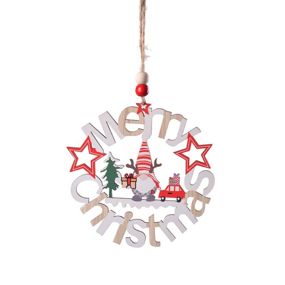 Hollowed Out Christmas Tree Pendant Rudolph Christmas Decoration Christmas Wooden Pendant  Festival