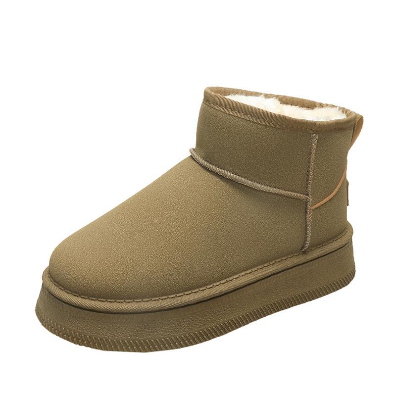 Women's Thick Bottom Short Lace Fashion Winter Lightweight Warm Anti Cold Snow Boots Non-slip Casual Sneakers Cotton Boots