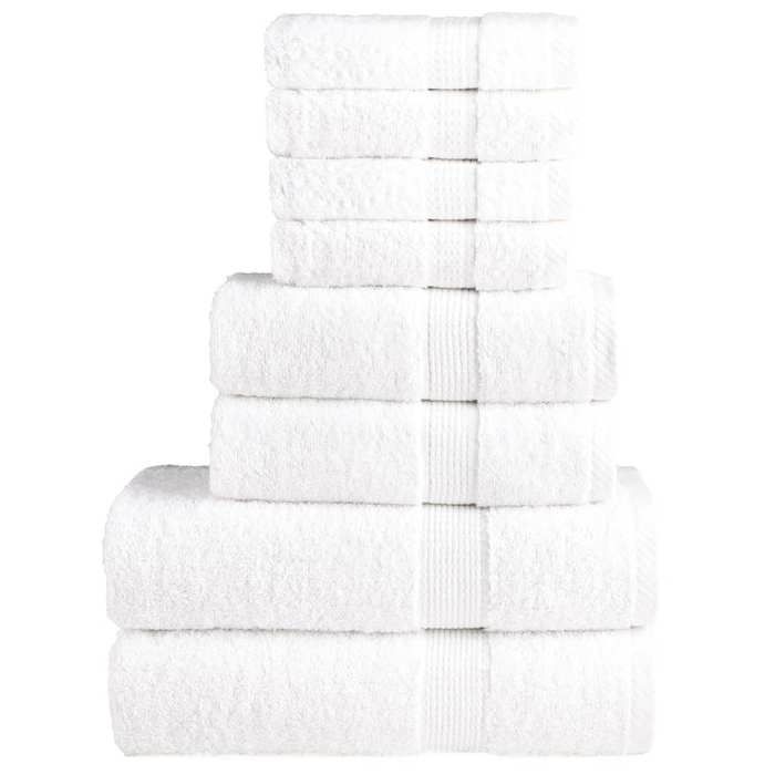 VidaXL Ensemble de Serviettes de Qualité Supérieure 8 pcs, Essuie-mains, Serviettes de Douche, Draps de Bain, Serviettes 137536